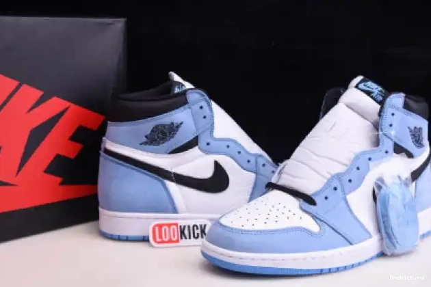 One Kick HIGH BLUE JORDAN RETRO WHITE AIR 1 UNIVERSITY BLACK 555088-134 0609